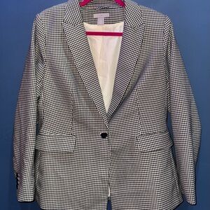 H&M Black and White Houndstooth Blazer